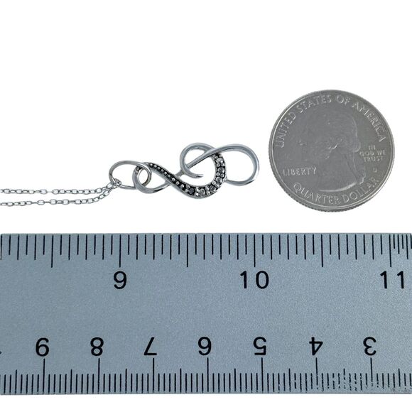 Sterling Silver 925 Black Diamond Music Treble Clef Pendant ONLY - Picture 4 of 4